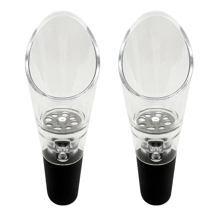 2 Pc Aerator Pourer Spout Bottle Pour Air Flow Stopper Dispenser Liquor Decanter