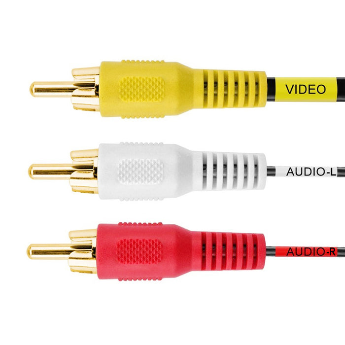 2Pk 3 RCA Premium 50FT Gold Plated Composite Extension Audio Video AV Cable Cord