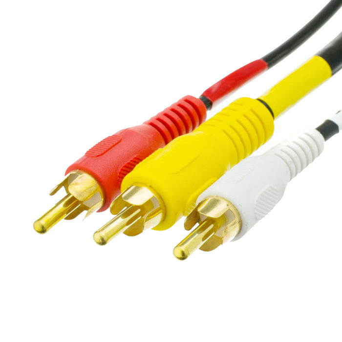 2Pk 3 RCA Premium 50FT Gold Plated Composite Extension Audio Video AV Cable Cord