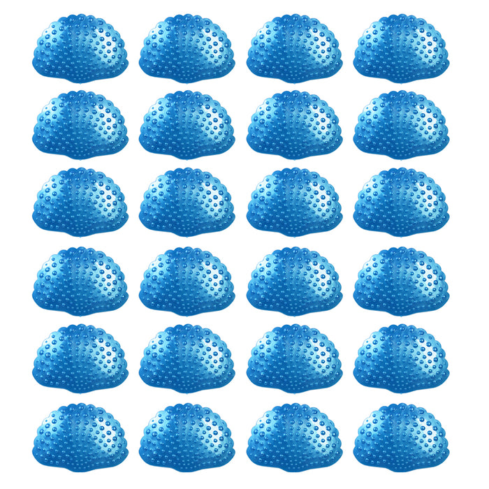 24 Set Compact Non Slip Safe Shower Treads Bathtub Stickers Decals Applique Blue