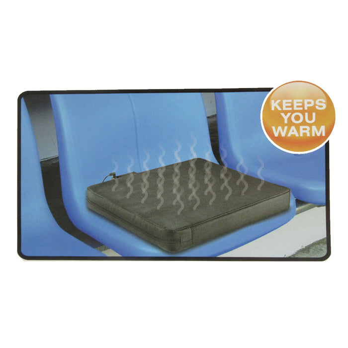 Heated Cushion Stadium Outdoor Sporting Car Auto Seat Comfort Support Black 15"