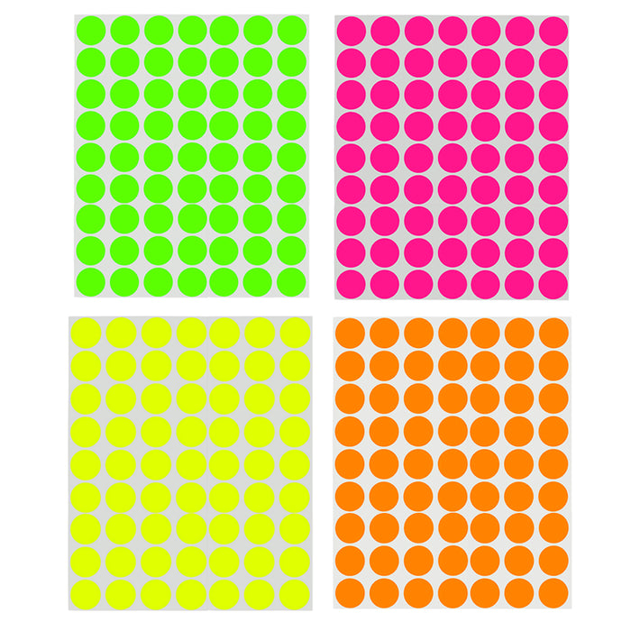 1008 Pack Circle Dot Stickers 1 Inch Round Labels Bright Neon Colors Coding Tags