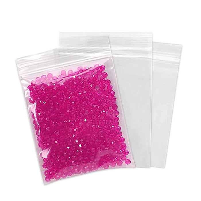 100pcs Resealable Poly Bags 5 x 7 Clear Plastic Zipper Bag 3 Mil Jewelry Treats