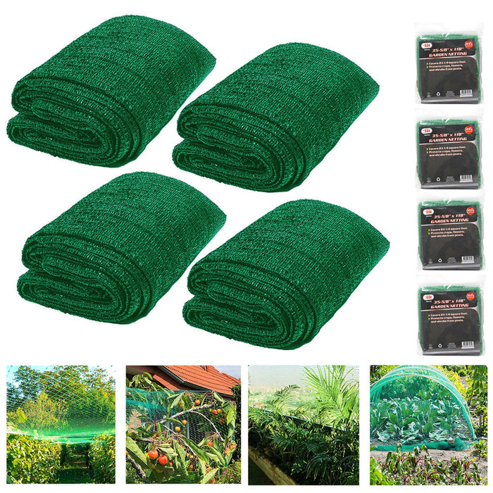 4 Pack Garden Netting Protect Bird Vegetable Plants Fruits Trees 23-1/4 Ft Net