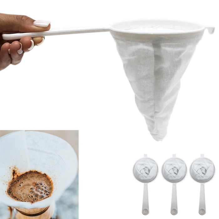 3 Coffee Strainer Maker Filter Cloth Mesh Spanish Colador de Cafe Cone Reusable