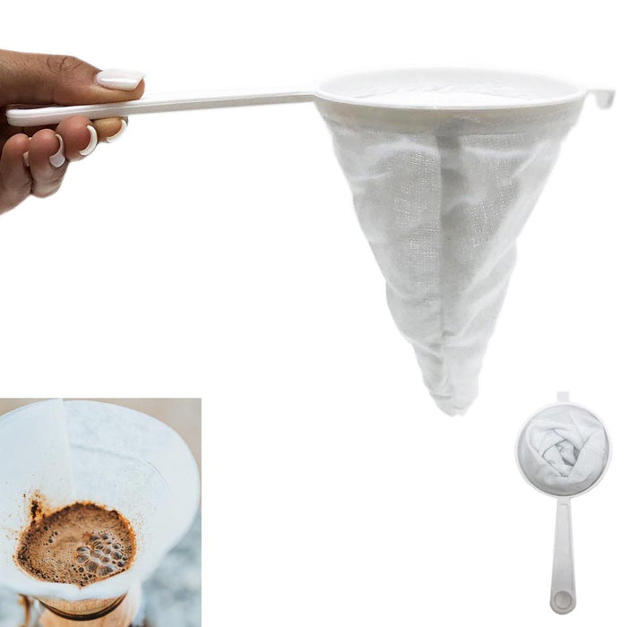 Spanish Colador de Cafe Coffee Strainer Filter Cone Cloth Mesh Plastic Reusable