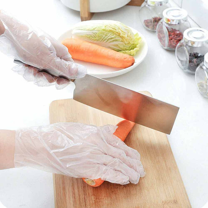 600 pcs Disposable Food Prep Gloves Latex Free Transparent One Size Fits Most