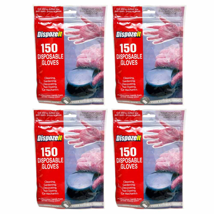 600 pcs Disposable Food Prep Gloves Latex Free Transparent One Size Fits Most