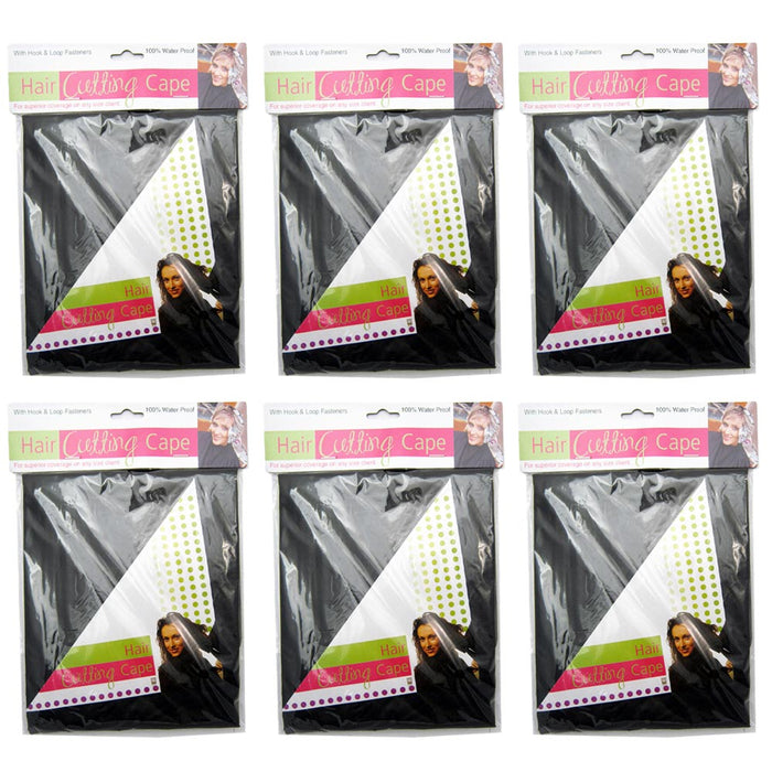 6 Pc Vinyl Hair Cutting Cape Pro Salon Barber Cloth Hairdresser Hairdressing Spa