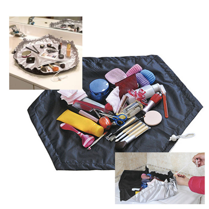 2 X Makeup Cinch Tote Bag Organizer Cosmetic Travel Beauty Pouch Toiletry Case
