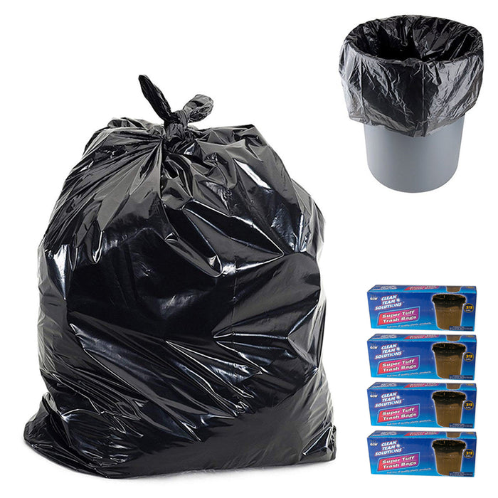 40 Pack Strong Trash Bags Heavy Duty Garbage Liner Bag Lawn Leaf 39 Gallon Black