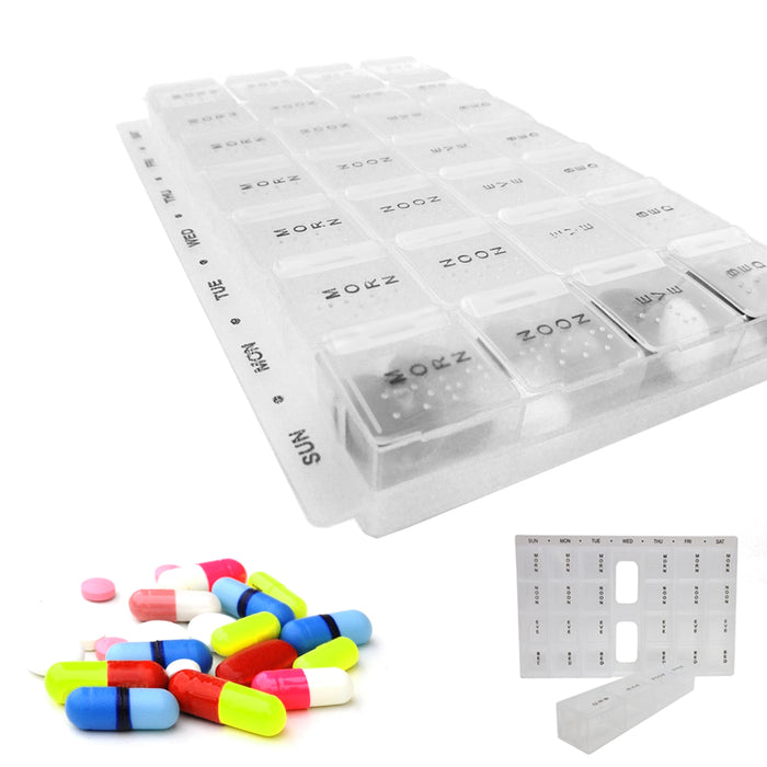 Weekly Pill Box Travel Storage Container Organizer 7 Day Medication Compartments