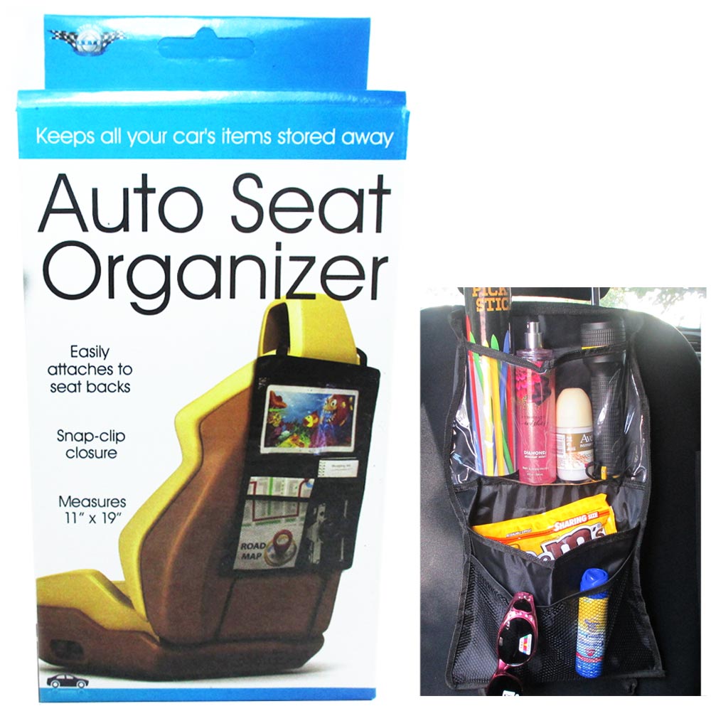 AllTopBargains Car Seat Front Side Holder Organizer Storage Hanger Caddy Auto Car Mini Van SUV