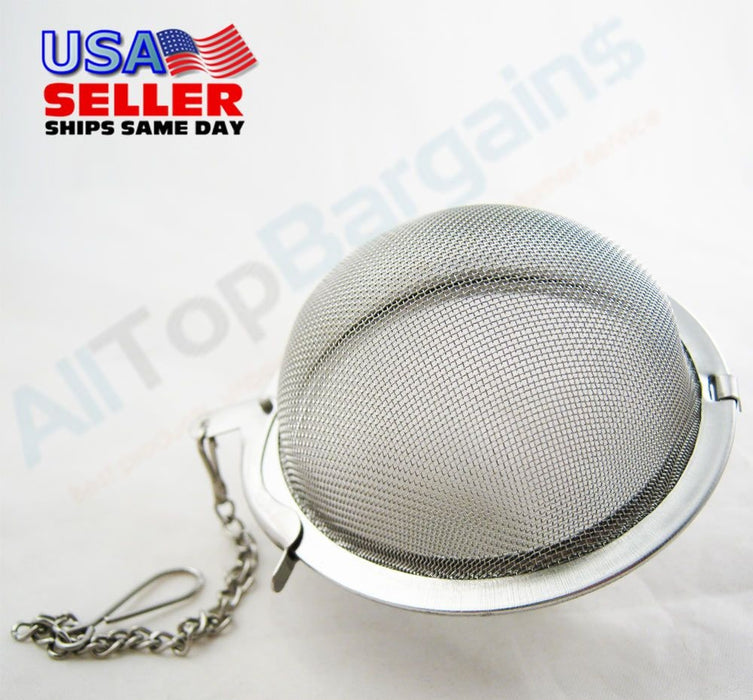 2.5" Stainless Steel Mesh Tea Ball Infuser Strainer Loose Leaf Round Reusable !!