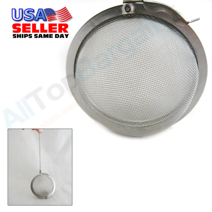 2.5" Stainless Steel Mesh Tea Ball Infuser Strainer Loose Leaf Round Reusable !!