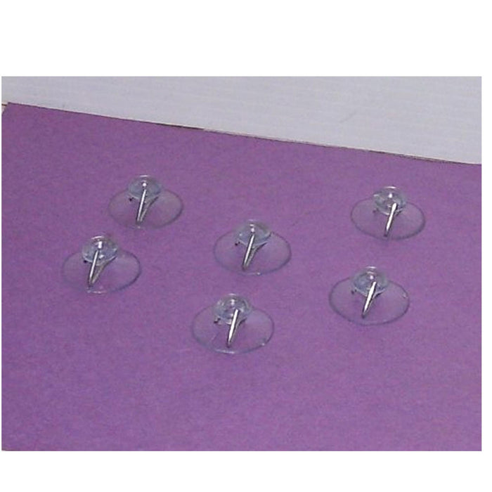 6 Suction Cups Hooks Hanger Plastic Clear Wall Bathroom Kitchen Crafts 1 1/4" D