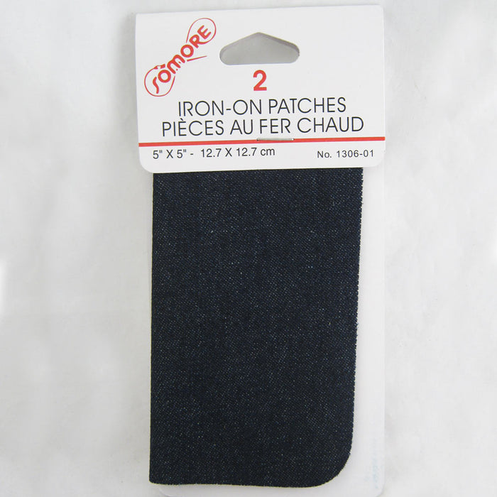 2 New Blue Somore Iron On Denim Patches Jean Fabric Repair Iron On Applique