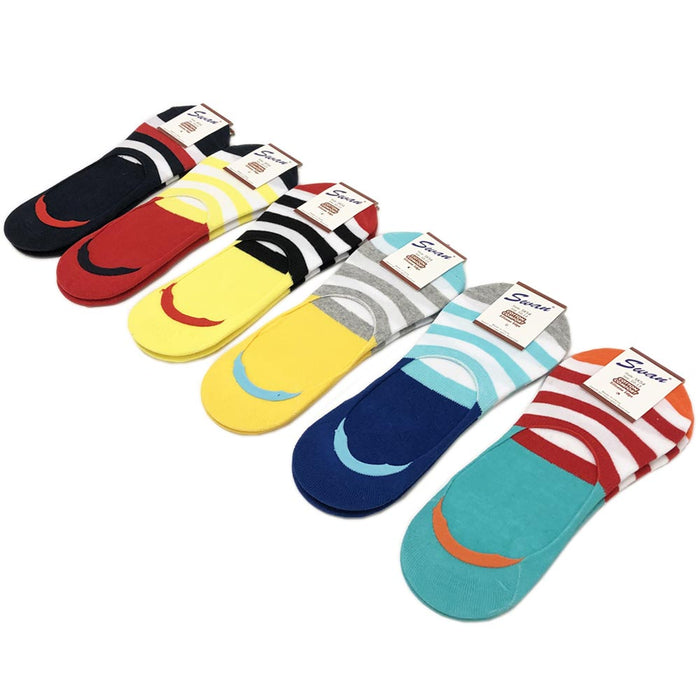 6 Pairs Low Cut Socks Cotton No Show Hidden Invisible Non Slip Flat Boat Women