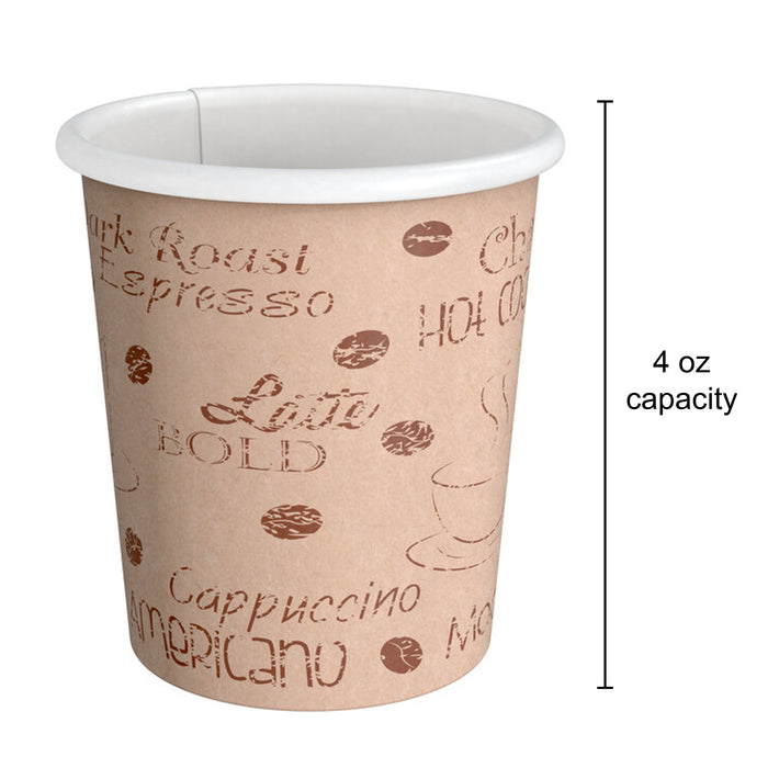 50 count Disposable Coffee Cups 4 oz To Go Paper Hot Drinks Expresso Travel Cup