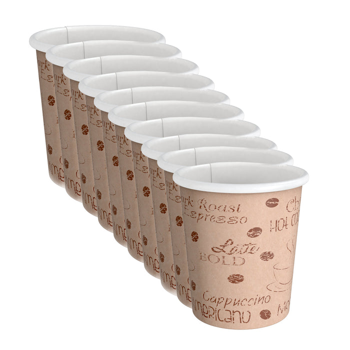 200 Pcs Paper Hot Coffee Cups Disposable Espresso Small 4 oz Travel To Go Cup