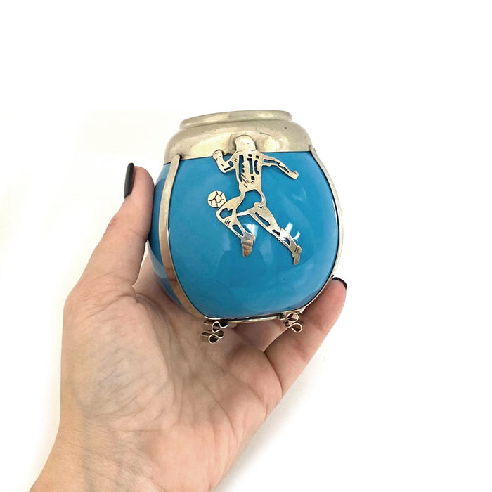 Argentina Mate Gourd Ceramic Alpaca Yerba Cup Bombilla Straw #10 Mexico 86 Diego