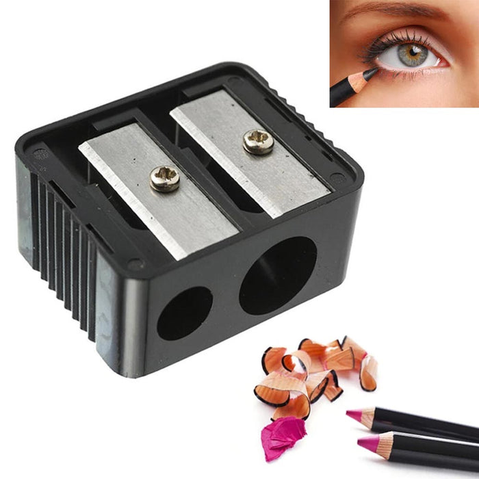 Dual Pencil Sharpener Convenient Essential Tool Wooden Eyebrow Eyeliner Lip Line