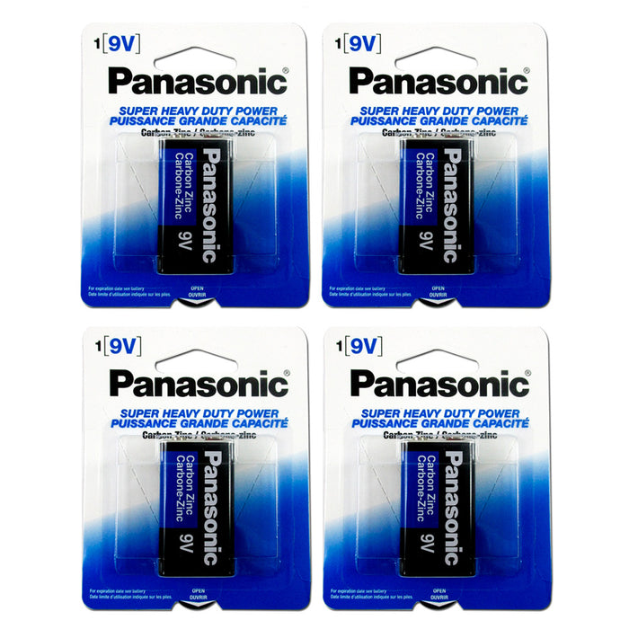 Lot of 4 Pcs Panasonic Battery 9 Volt Super Heavy Duty Carbon Zinc Batteries New