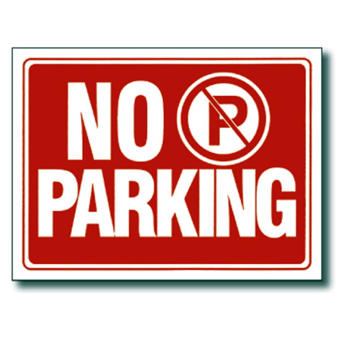 2Pc No Parking Sign 9 x 12 Red White Flexible Plastic Property Building Safety