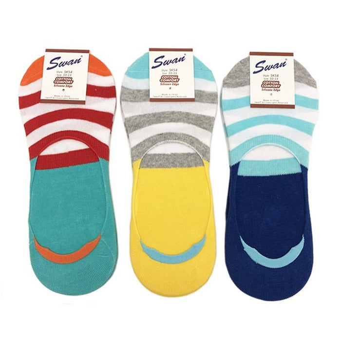 3Pairs No Show Socks Liner Low Cut Boat Non Slip Hidden Invisible Cotton No Show