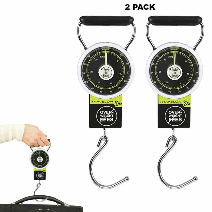 2 Pack Travelon Luggage Scale Stop and Lock Tape Measure 75 LB Travel Weight