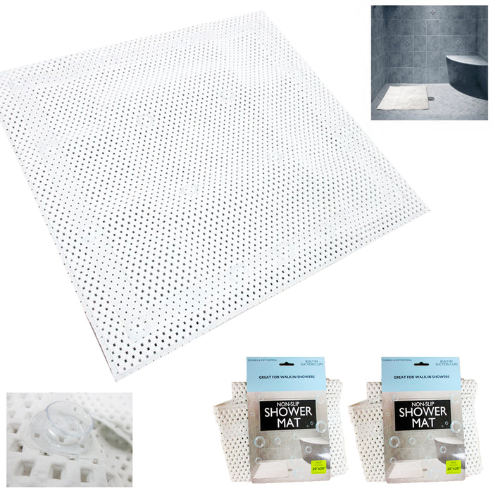 2 Pack Non Slip Shower Rug Mat Aqua Carpet Bath Water Bathroom Protection 20x20
