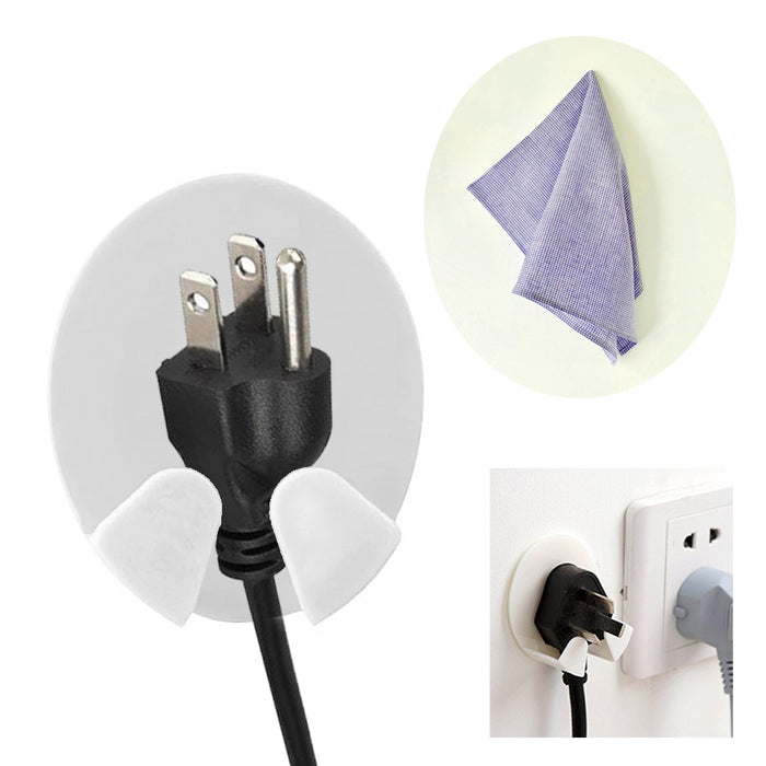 4 Pack Self Adhesive Wall Hooks Set Double Prong Shower Razor Kitchen Plugs Keys