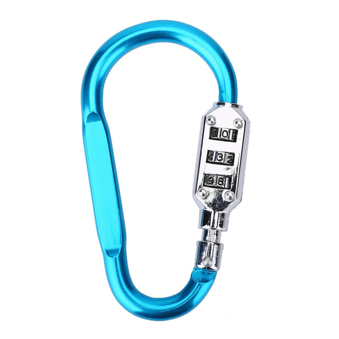 2 Aluminum Snap Hook Carabiner D Ring Combination Lock Clip Hiking Heavy Duty
