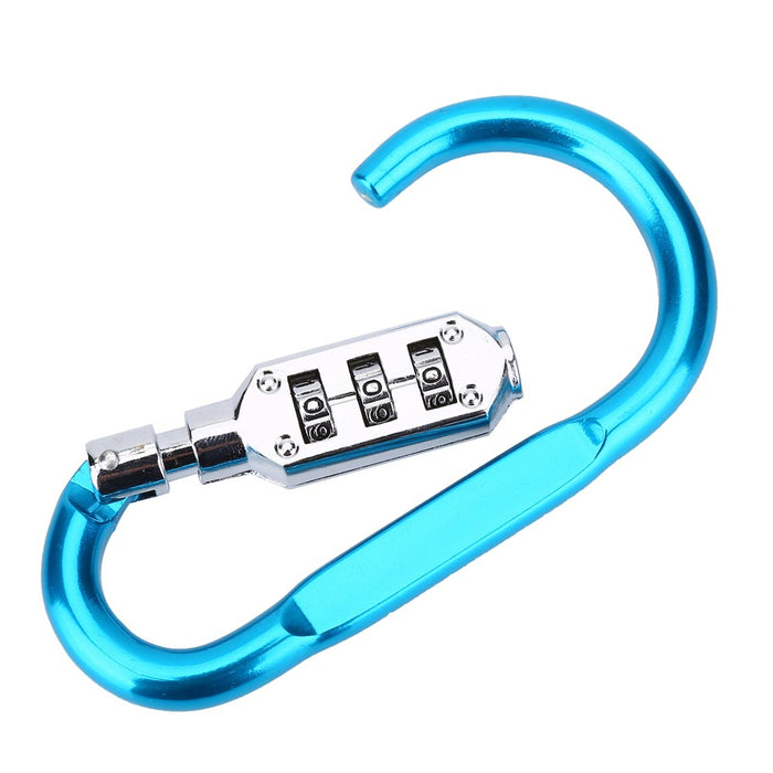 2 Aluminum Snap Hook Carabiner D Ring Combination Lock Clip Hiking Heavy Duty