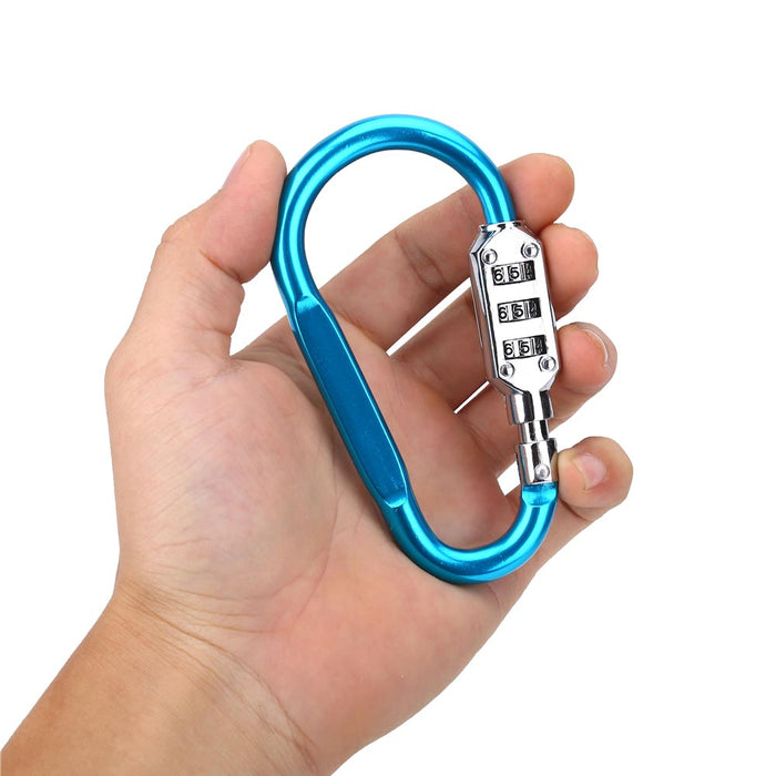 Locking Carabiner Combination Clip D Ring Aluminum Hook Luggage Outdoor Camping