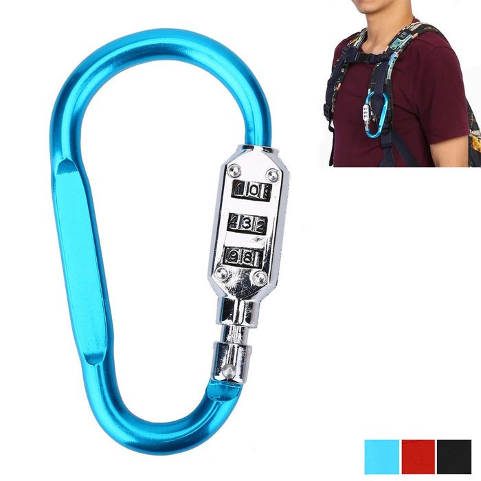 Locking Carabiner Combination Clip D Ring Aluminum Hook Luggage Outdoor Camping