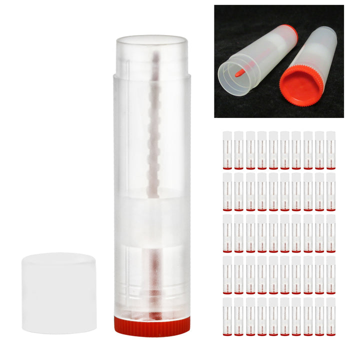 50 Lot Clear Empty Lipstick Lip Balm Container Tube Case Caps Jars Chapstick New