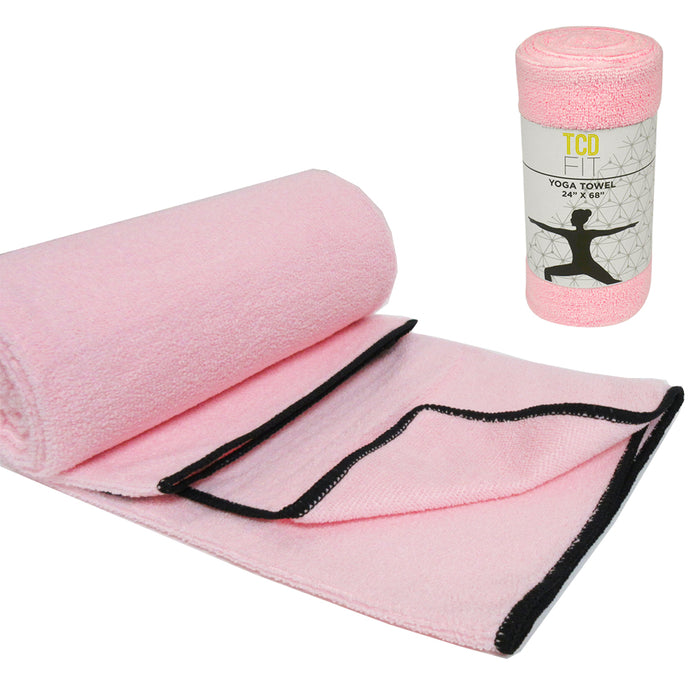 Hot Yoga Towel Super Soft Sweat Absorbent Non-Slip Bikram Pilates Mat 24" X 68"