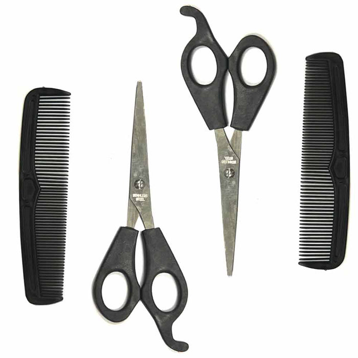 4 PC Hair Cutting Scissors Set Barber Shears Professional Salon Scissors Comb