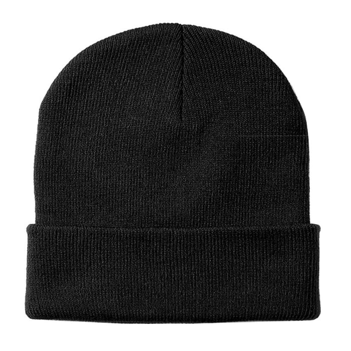 2Pc Winter Plain Beanie Knit Hat Soft Skull Ski Cap Warm Cold Weather Solid Cuff
