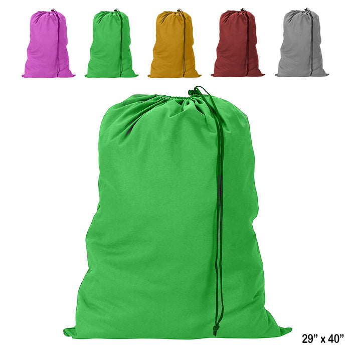 4 Pc Jumbo Laundry Hamper Drawstring Bag Heavy Duty Clothes Storage Home 28x36