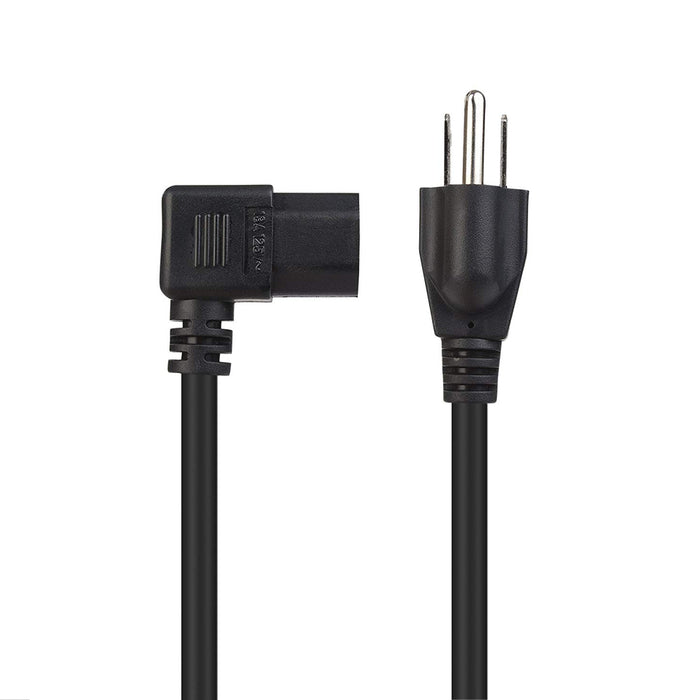 Power Cord Cable 3 Prong Universal Standard 6ft Computer Monitor 18 AWG Angle