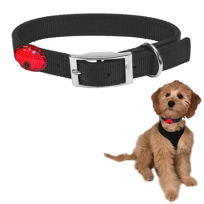 LED Dog Collar 3 Flashing Modes Lighted Up Pet Night Walk Safety Adjustable Size