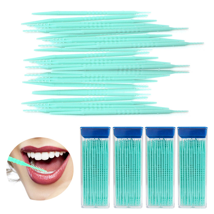 240 Pcs Interdental Brush Floss Sticks Tooth Floss Head Oral Cleaning Toothpicks
