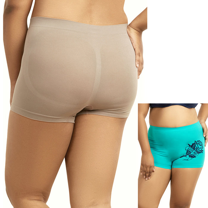 3 Pack Women's Plus Size Seamless Boyshort Panties Underwear Sports Boxer Briefs