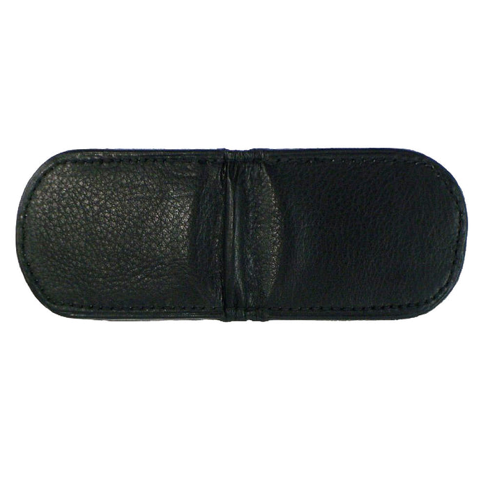 MENS BLACK LEATHER MONEY CLIP MAGNETIC THIN WALLET HOLDER ID CREDIT CARD NEW !