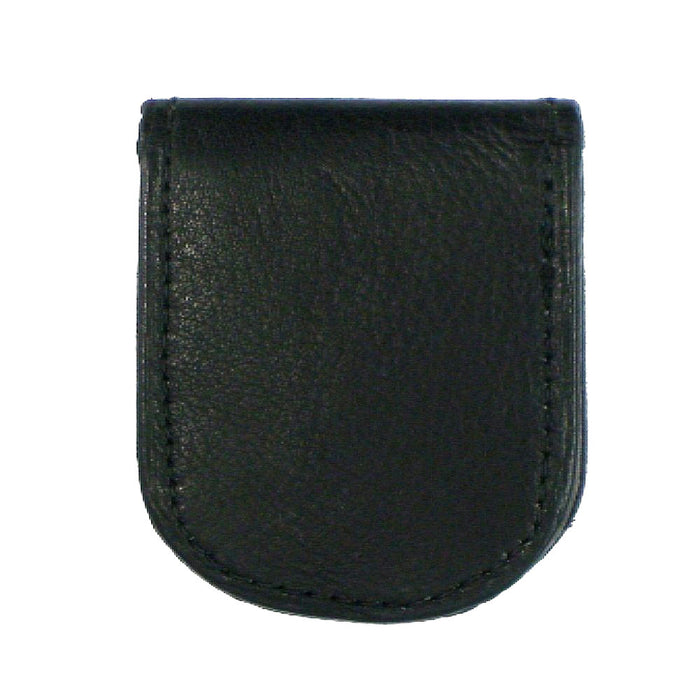 MENS BLACK LEATHER MONEY CLIP MAGNETIC THIN WALLET HOLDER ID CREDIT CARD NEW !