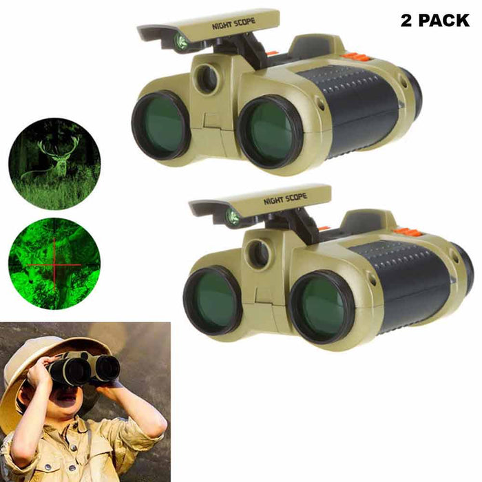 2 Pack Kids Night Vision Binoculars Outdoor Compact Toy Bird Watching Camping