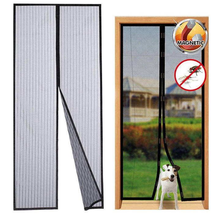 Magnetic Mesh Screen Curtain Self-Seal Magnets Hands Free Patio Bug Mosquito Net