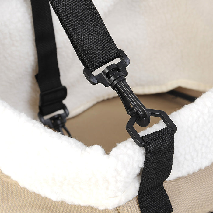 Pet Booster Seat Lookout Car Safety Dog Carrier Leash Belt Adjustable Travel !
